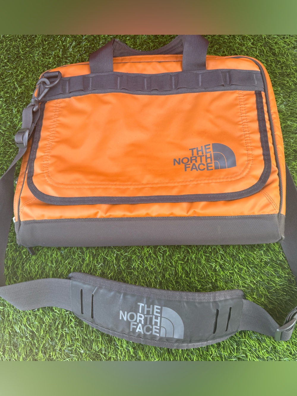 The North Face Orange and Black Messenger Bag